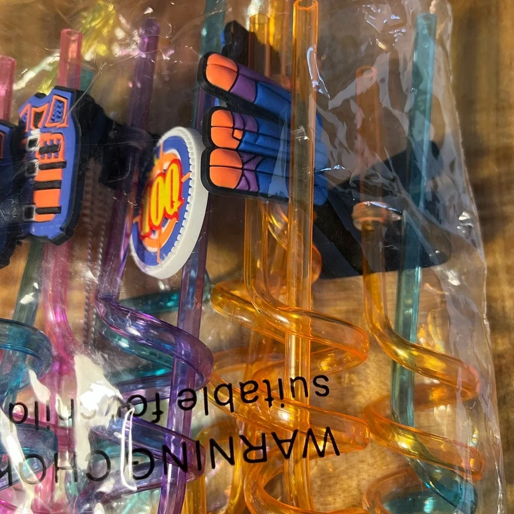 Nerf Colorful Spiral Straws Set of 25